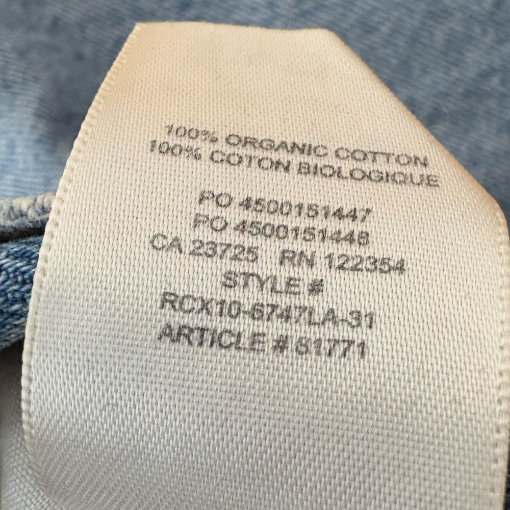 Aritzia Denim Forum Joni High Rise Loose Blue Distressed Jean Size 26 Cotton - Picture 14 of 14